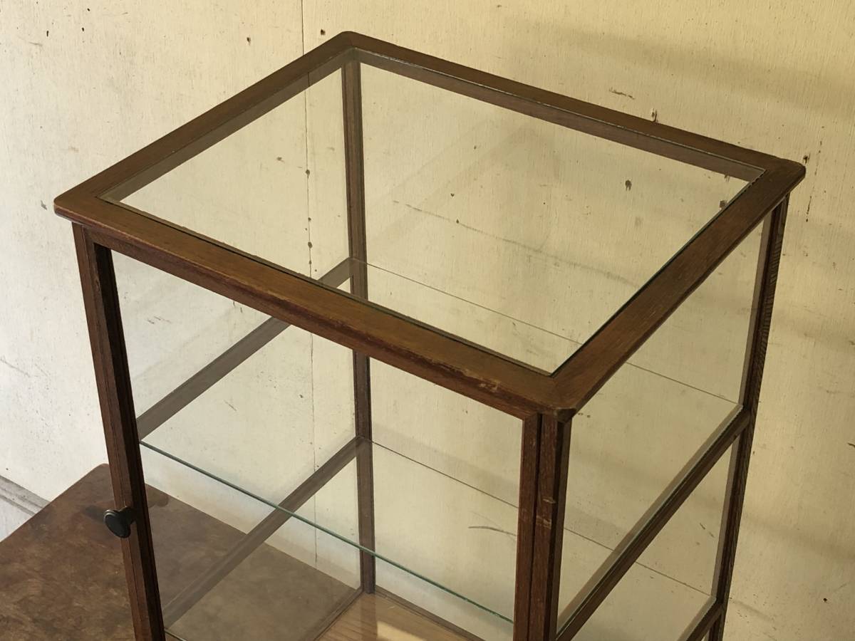 [ free shipping ] old tree frame. glass case desk collection case . is . exhibition showcase 