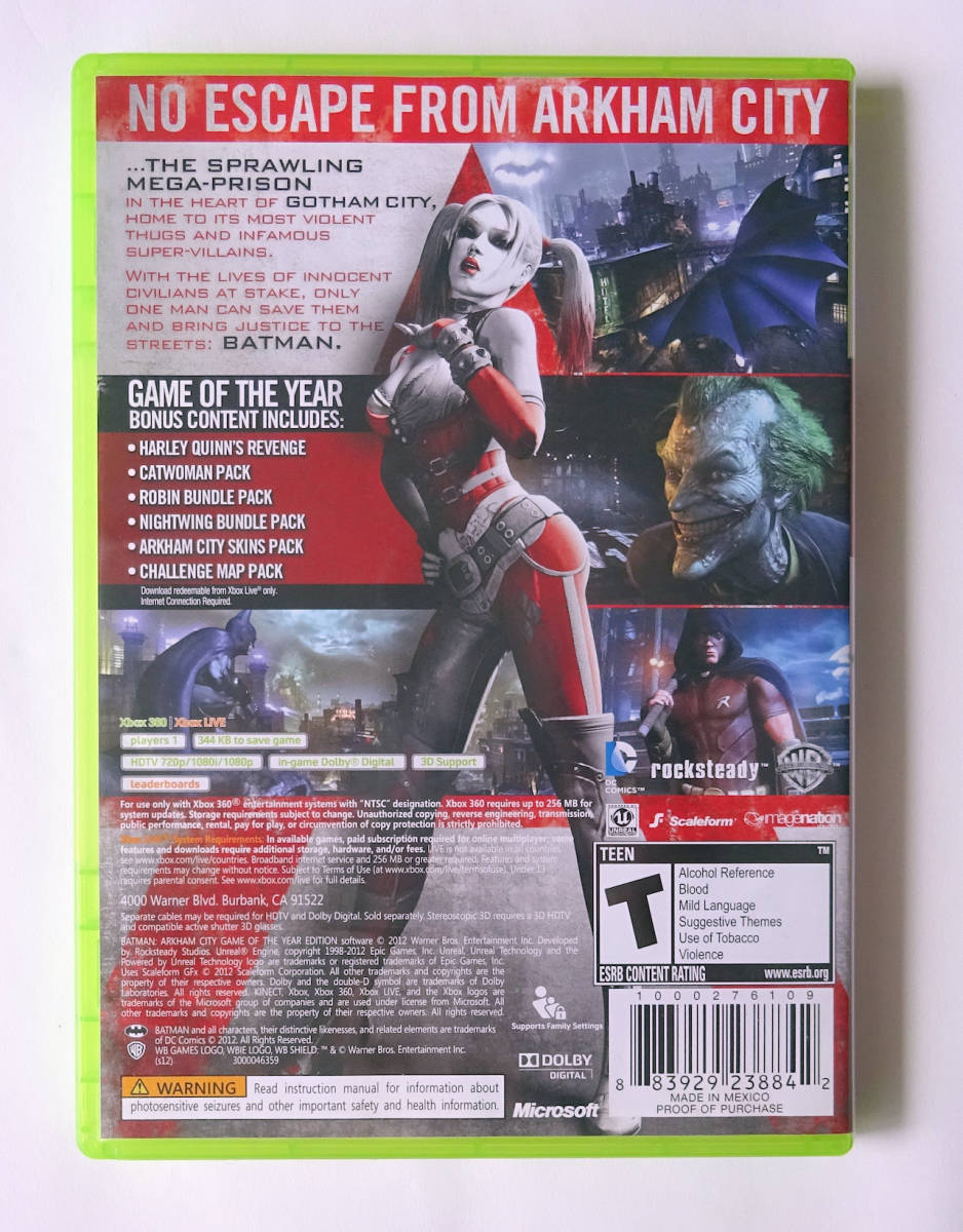 バットマン アーカム シティ (日英合版) BATMAN ARKHAM CITY Game of the Year Ed. 北米版 ★ XBOX 360 