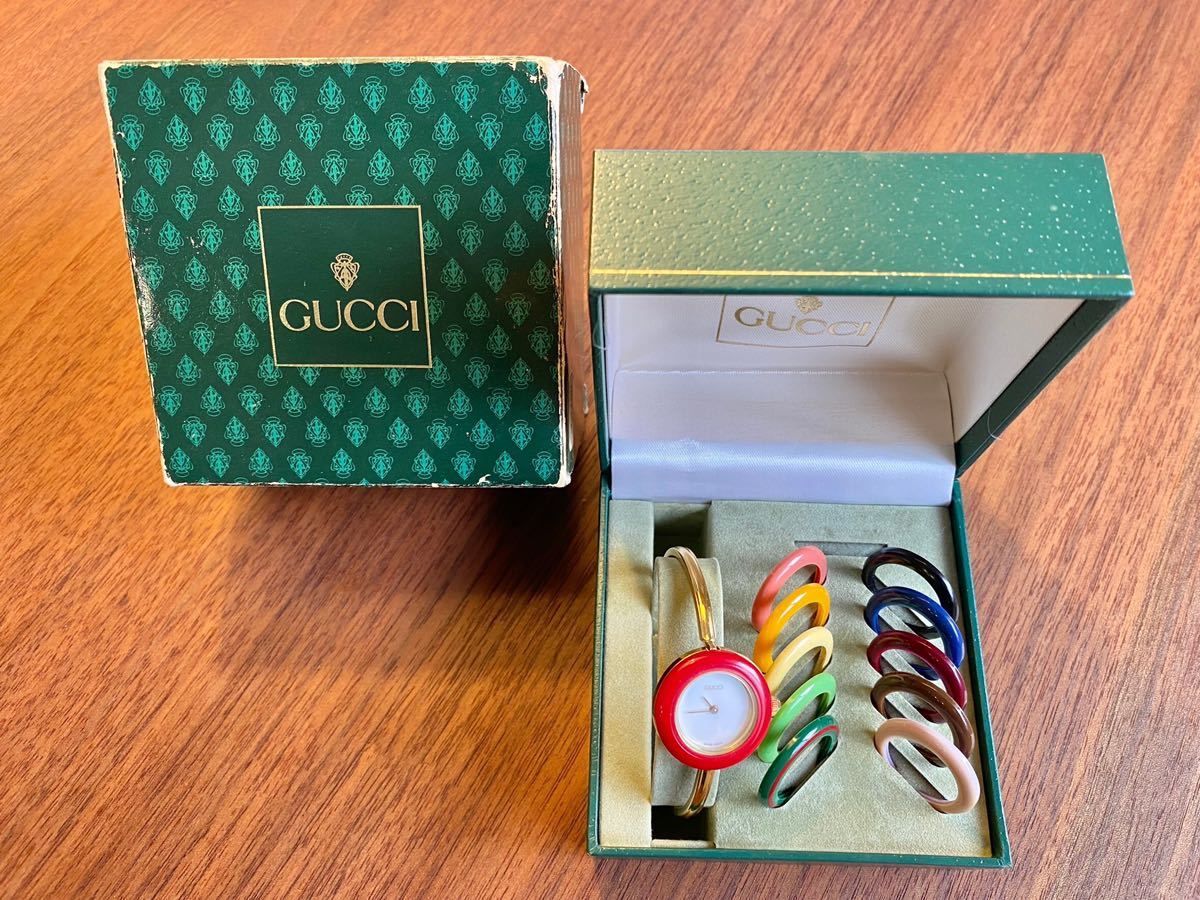 稼働品】GUCCI グッチ 時計 チェンジベゼル ゴールド 11/12.2 大量入荷