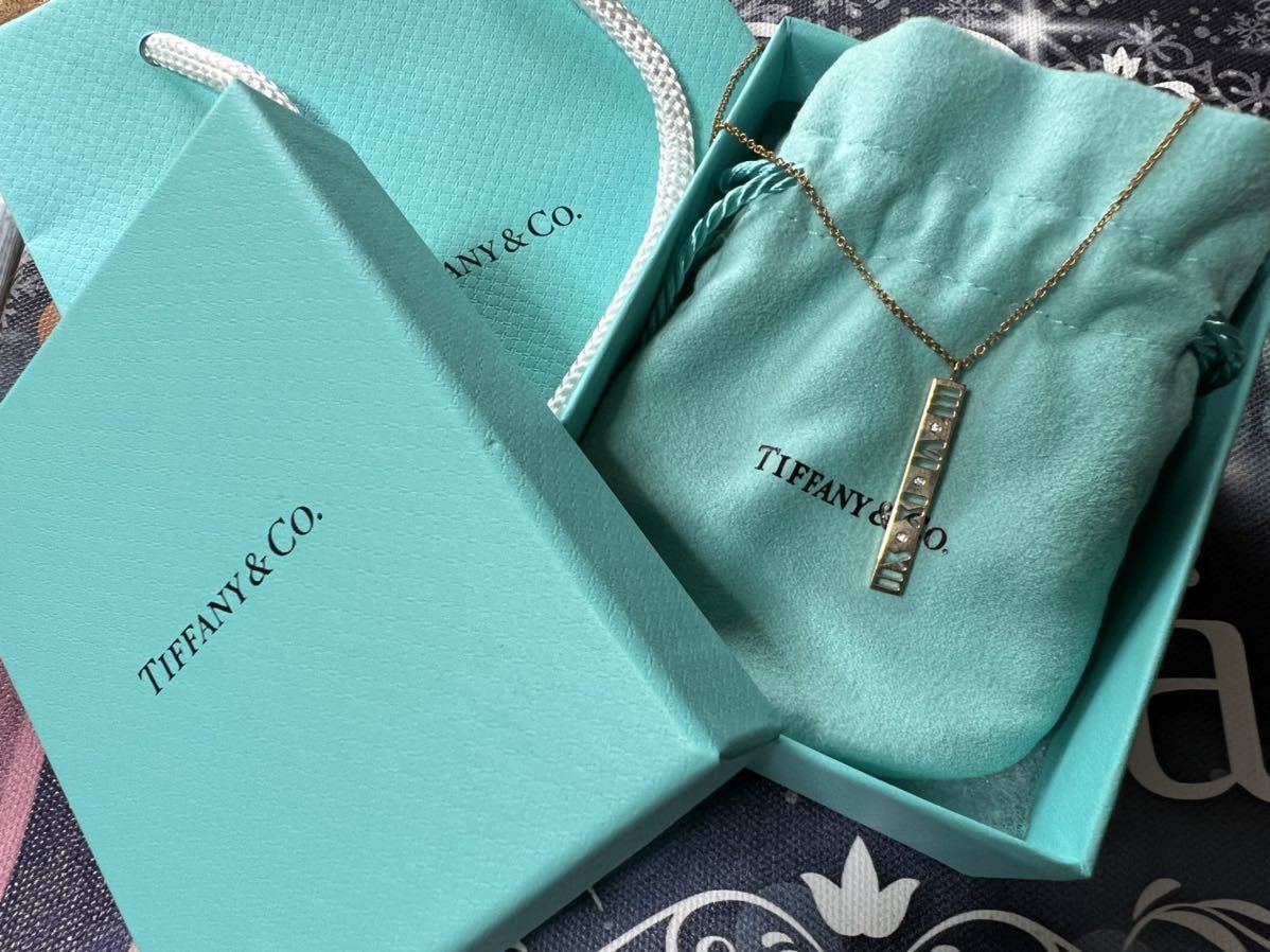 ●未使用保管品/難あり●TIFFANY ティファニー アトラスバー ダイヤ入り ネックレスmercismith2brand 18金ローズゴールド/au/K18RG/AU750