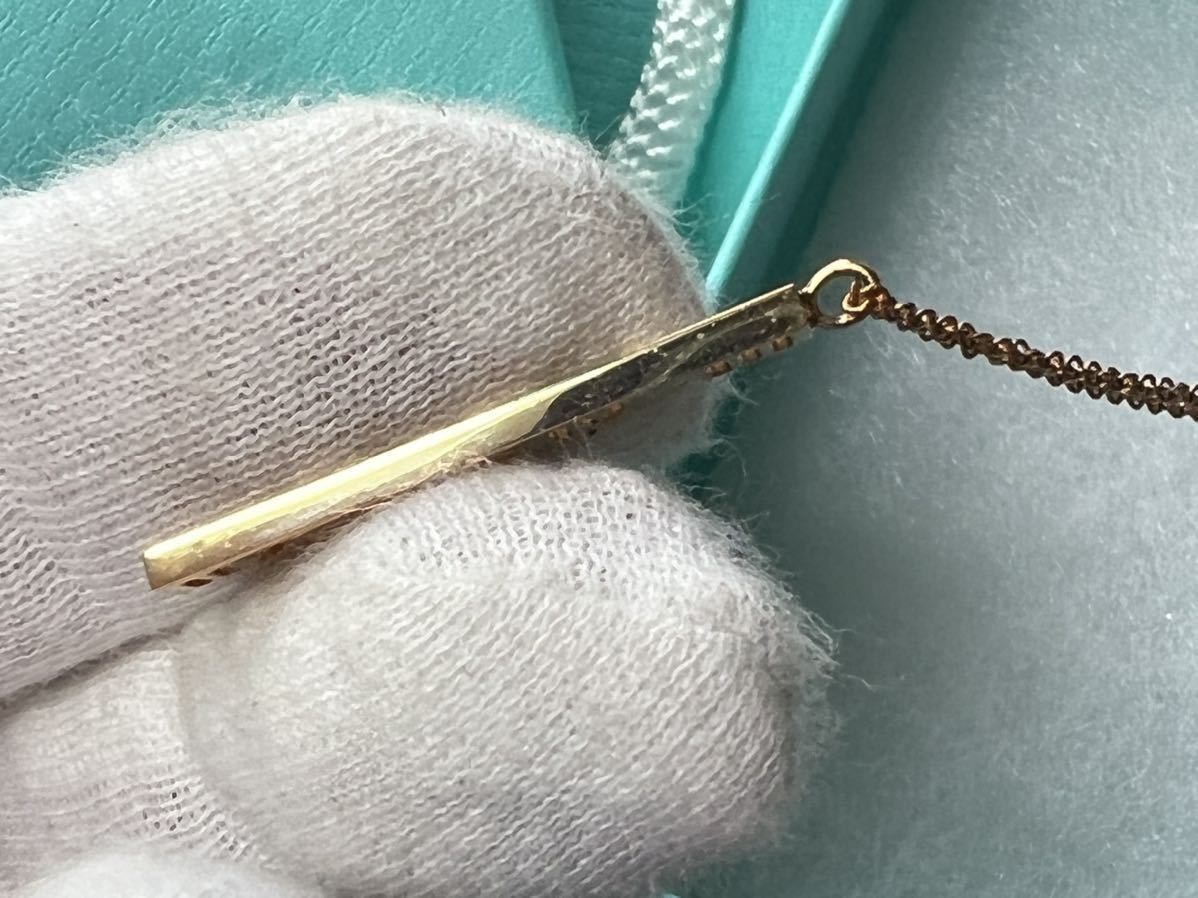 * unused storage goods / with defect *TIFFANY Tiffany Atlas bar with diamond necklace mercismith2brand 18 gold rose Gold /au/K18RG/AU750