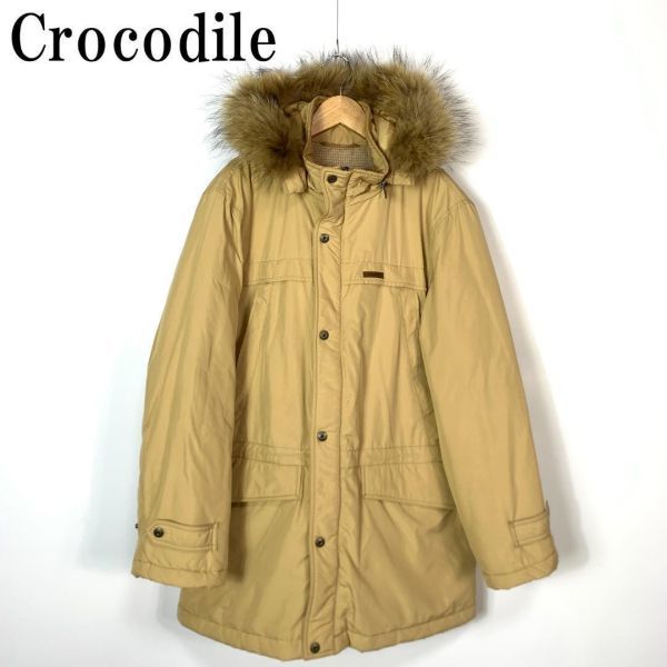 ランキング第1位 クロコダイル Crocodile 中綿ロングジャケット B8474 ベージュ リアルファー フード付き ファー Lサイズ ランキング第1位 クロコダイル Crocodile 中綿ロングジャケット B8474 ベージュ リアルファー フード付き ファー Lサイズ