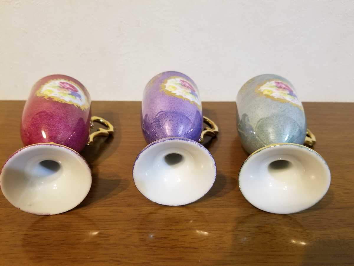  antique cup 3 customer set handle attaching ceramics 