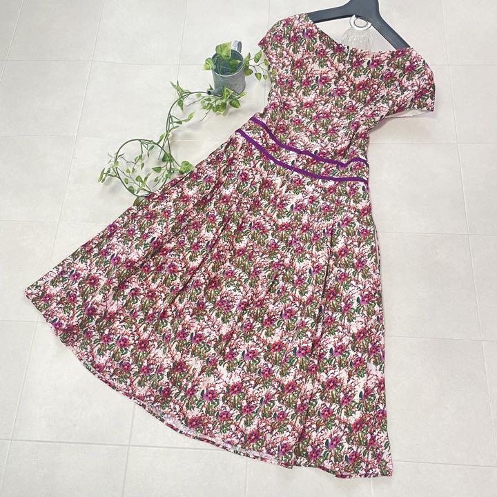 【第1位獲得!】ワンピース美品◆トッカ TOCCA【洗える!】GIULIETTA 花柄 ワンピース サイズ4