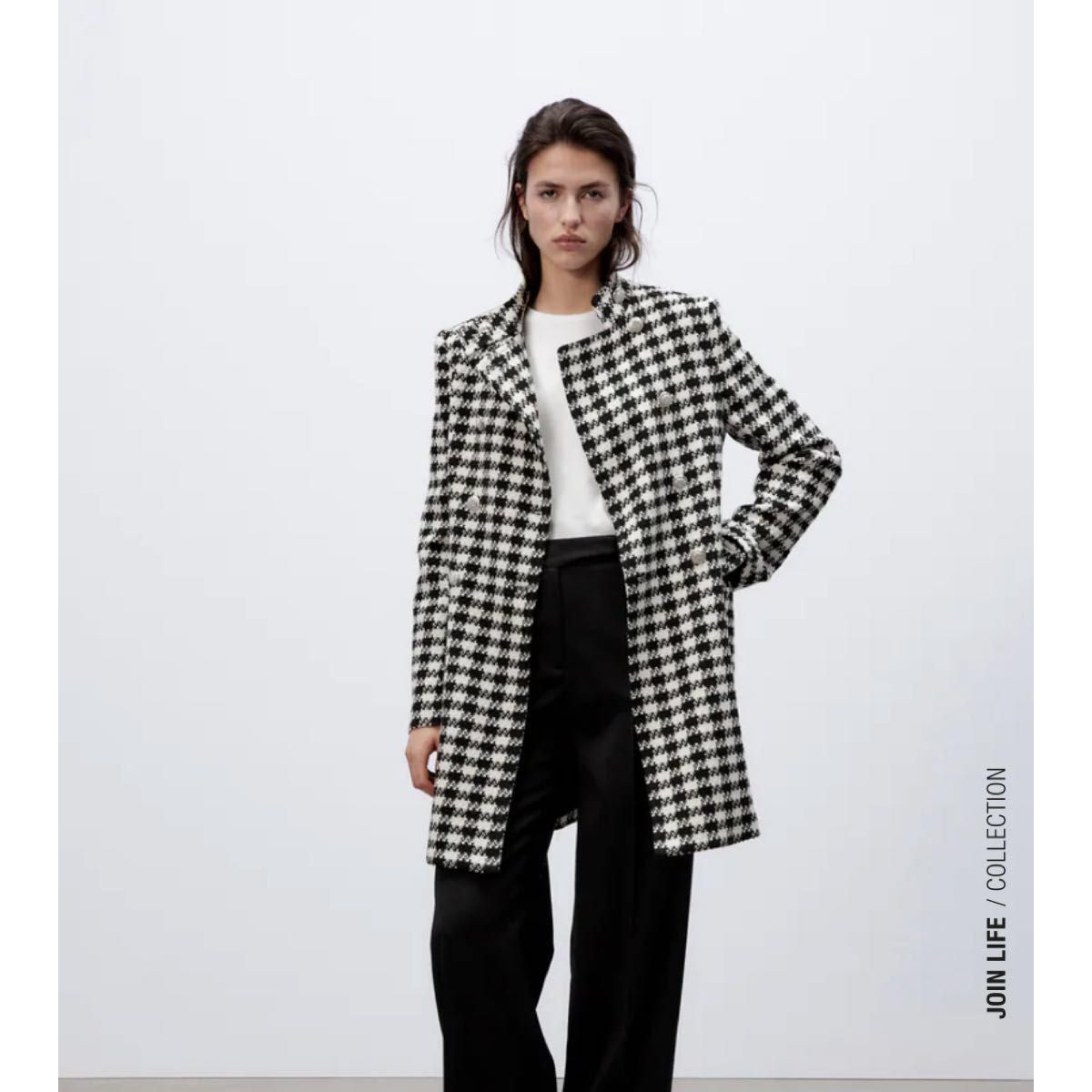 千鳥格子柄 コート Zara Sサイズですが M〜Lサイズで着れました 千鳥格子柄 コート Zara Sサイズですが M〜Lサイズで着れました
