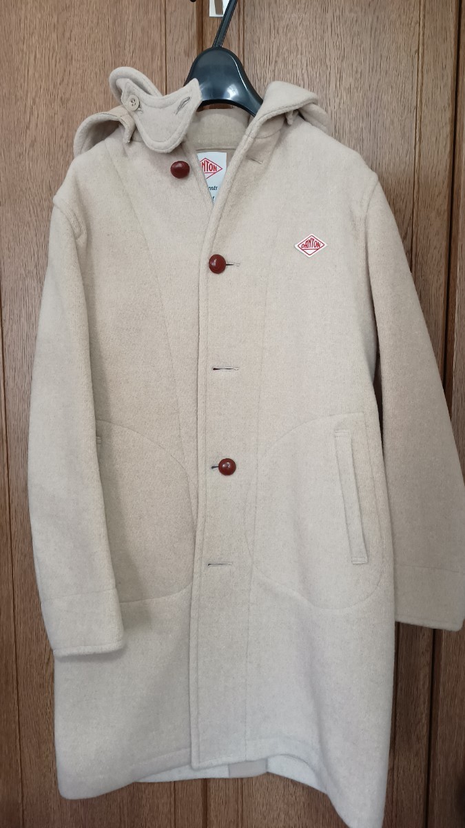 美品】DANTON ウールモッサ2way ロングコート フード付き ベージュ