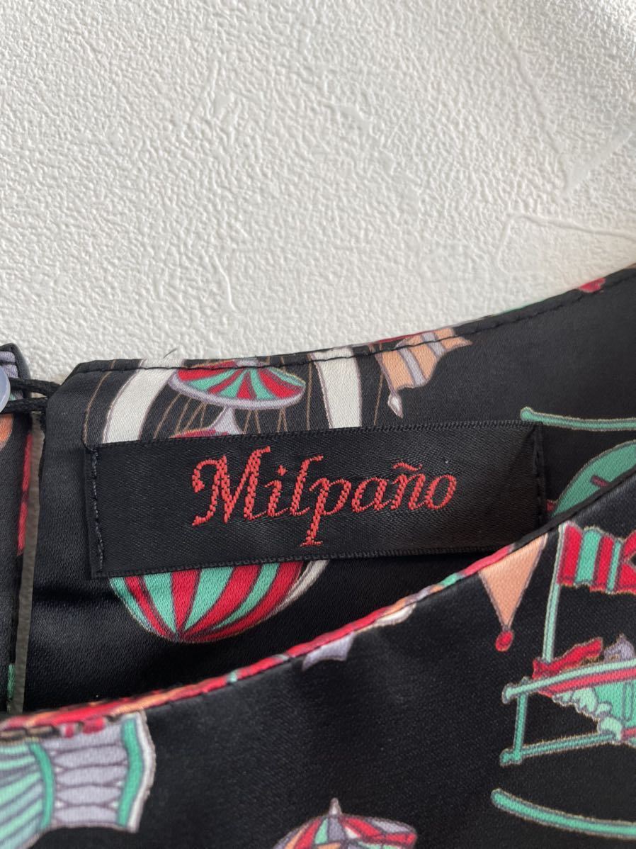 【美品】　Milpano　ミルパノ　気球　サーカス　ドレスワンピース　ボリューム袖　レディース　フリーサイズ　ブラック_画像6