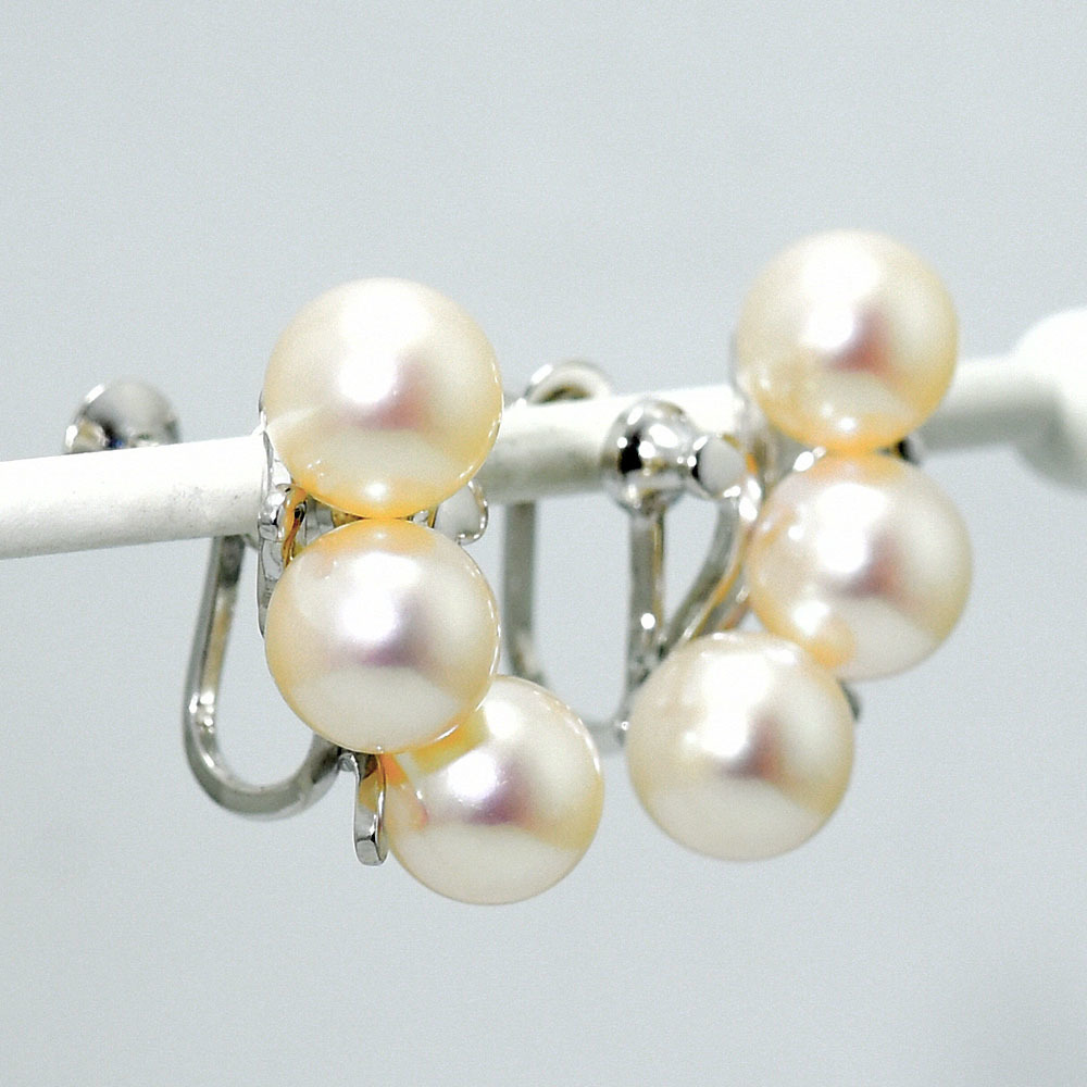 ミキモト イヤリング MIKIMOTO あこや真珠 アコヤ パール K14WG 新品