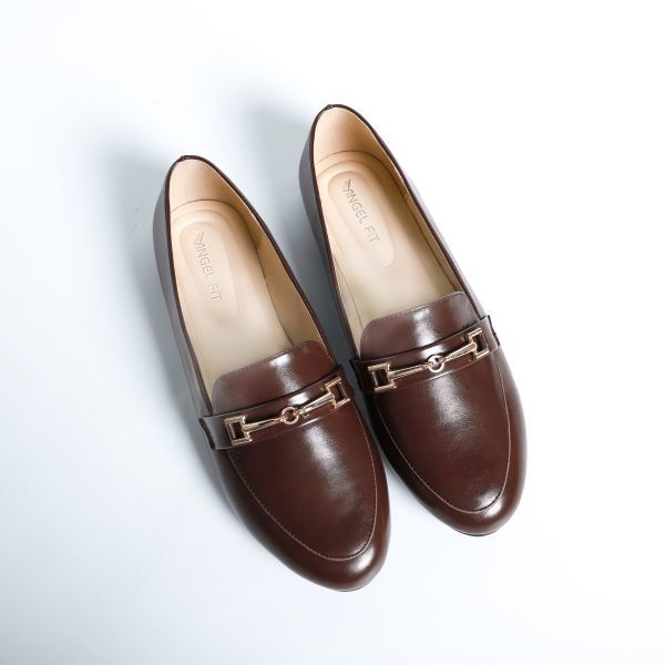 B товар женский Flat туфли-лодочки Brown 24.5cm low каблук раунд tuPU кожа женская обувь af_20443 ④