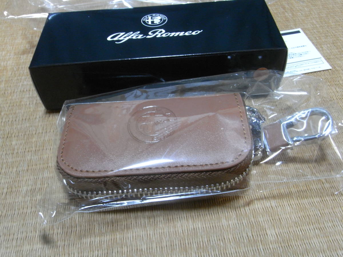 [ regular goods not for sale original ] Alpha Romeo Alfa Romeo emblem entering key case original leather made Brown tea color new goods 