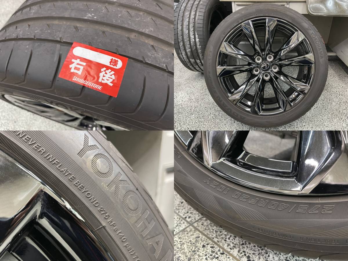 LEXUS レクサス LS500 Fスポーツ 純正 20インチ アルミホイール クロームメッキ タイヤ 4本セット 245/45RF20 ×2本 275/40RF20 ×2本_画像7