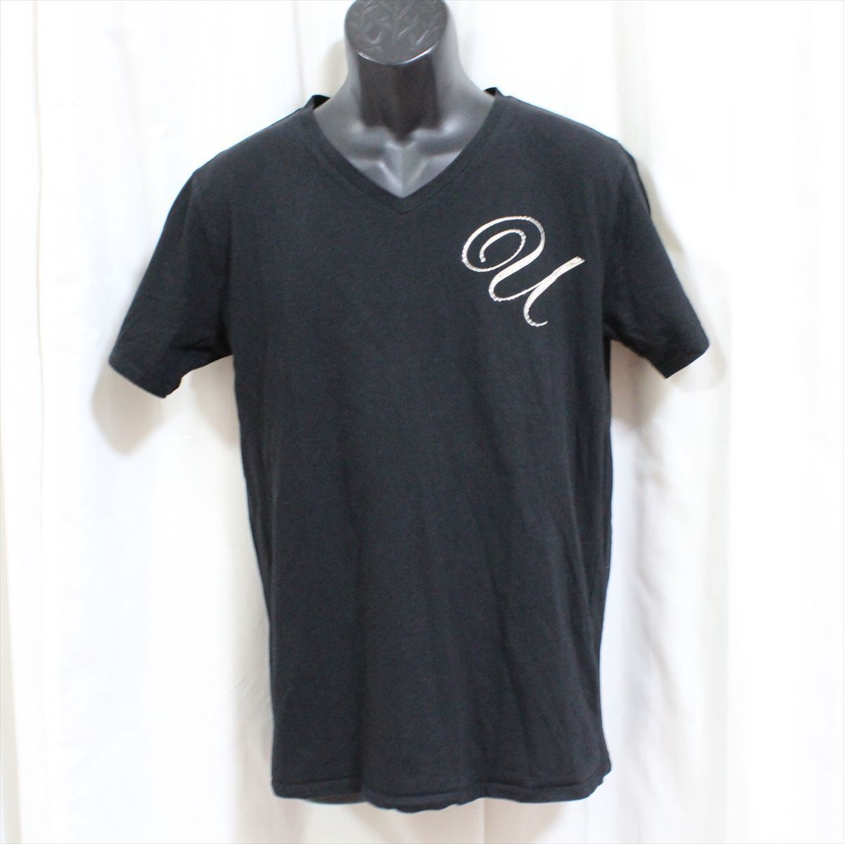 最安値 エドハーディー ed hardy メンズ半袖VネックTシャツ ブラック Lサイズ 新品 黒 文字、ロゴ