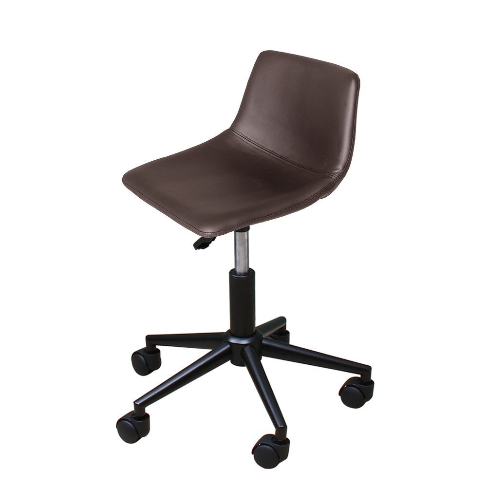 【新品】 デスクチェア キャスター付 黒脚タイプ WY-864C-BK ダークブラウン 家具 椅子 回転 昇降式 チェア
