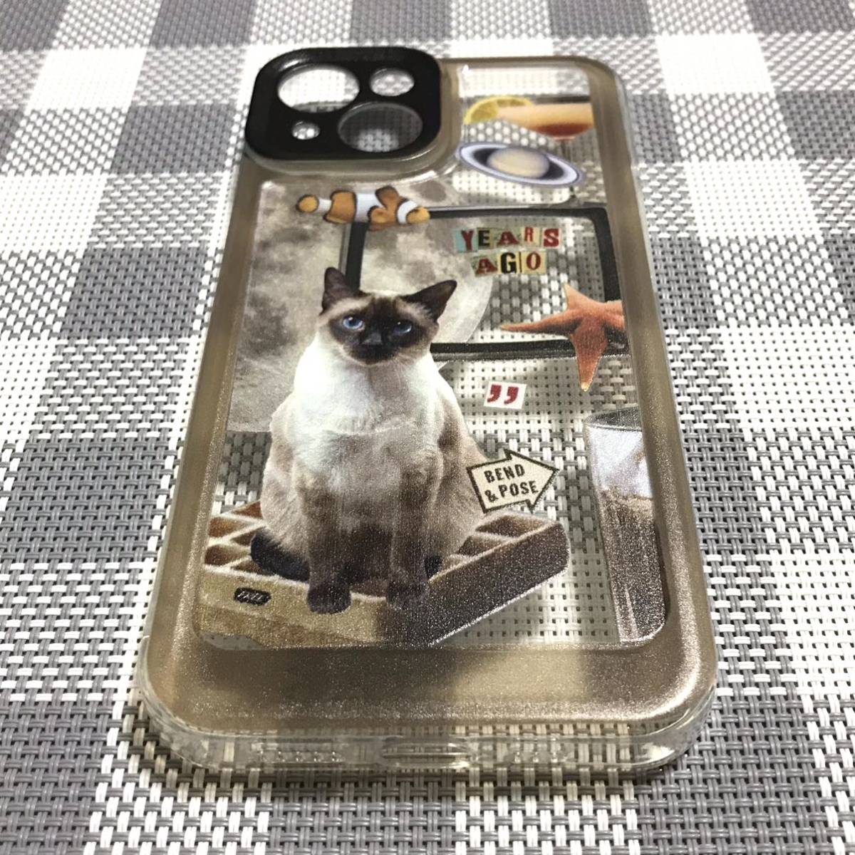 iPhone 14 ケース 猫 ネコ ① 透明 クリア CAT キャット スマホ カバー JHCAS