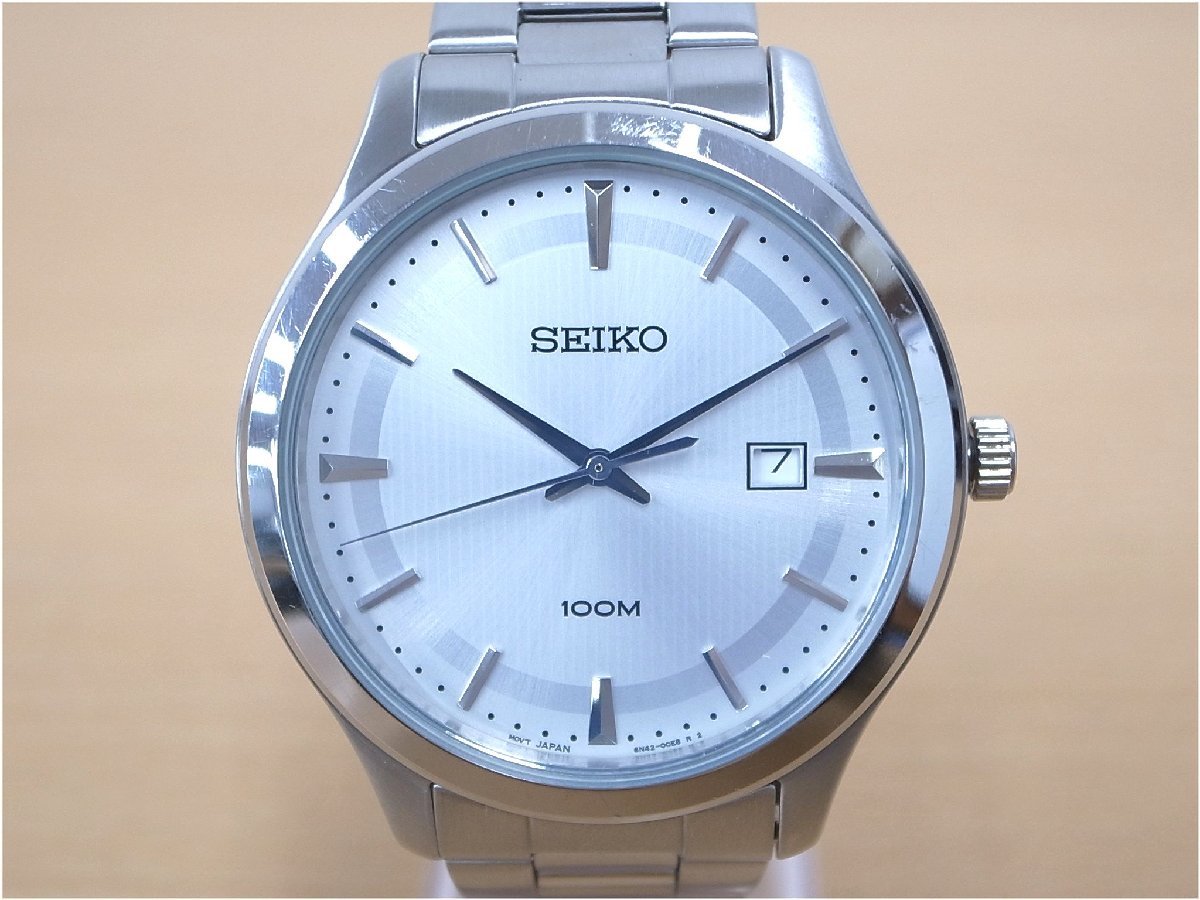 B010T　SEIKO セイコー　6N42-00B0　クォーツ　シルバー文字盤　メンズ腕時計_画像2
