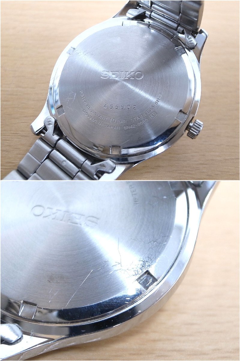 B010T　SEIKO セイコー　6N42-00B0　クォーツ　シルバー文字盤　メンズ腕時計_画像7