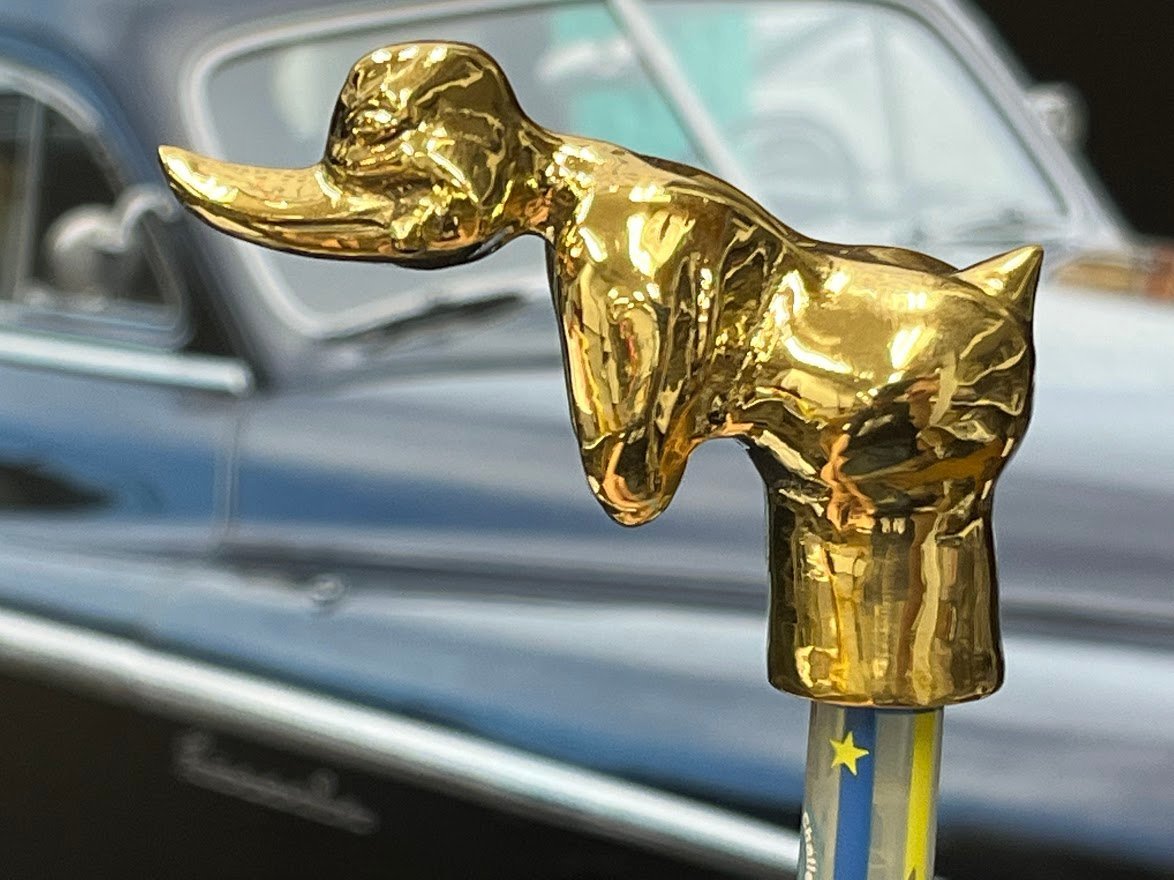  brass brass Raver Duck shift knob Harley Ame car key key top combo iconvoya Hill shift lever gear knob old car hot rod 