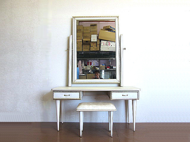 神戸元町家具 メープル不二屋 最高級大型ドレッサー/椅子付  姿見/鏡台/ミラー エレガントスタイルの画像2