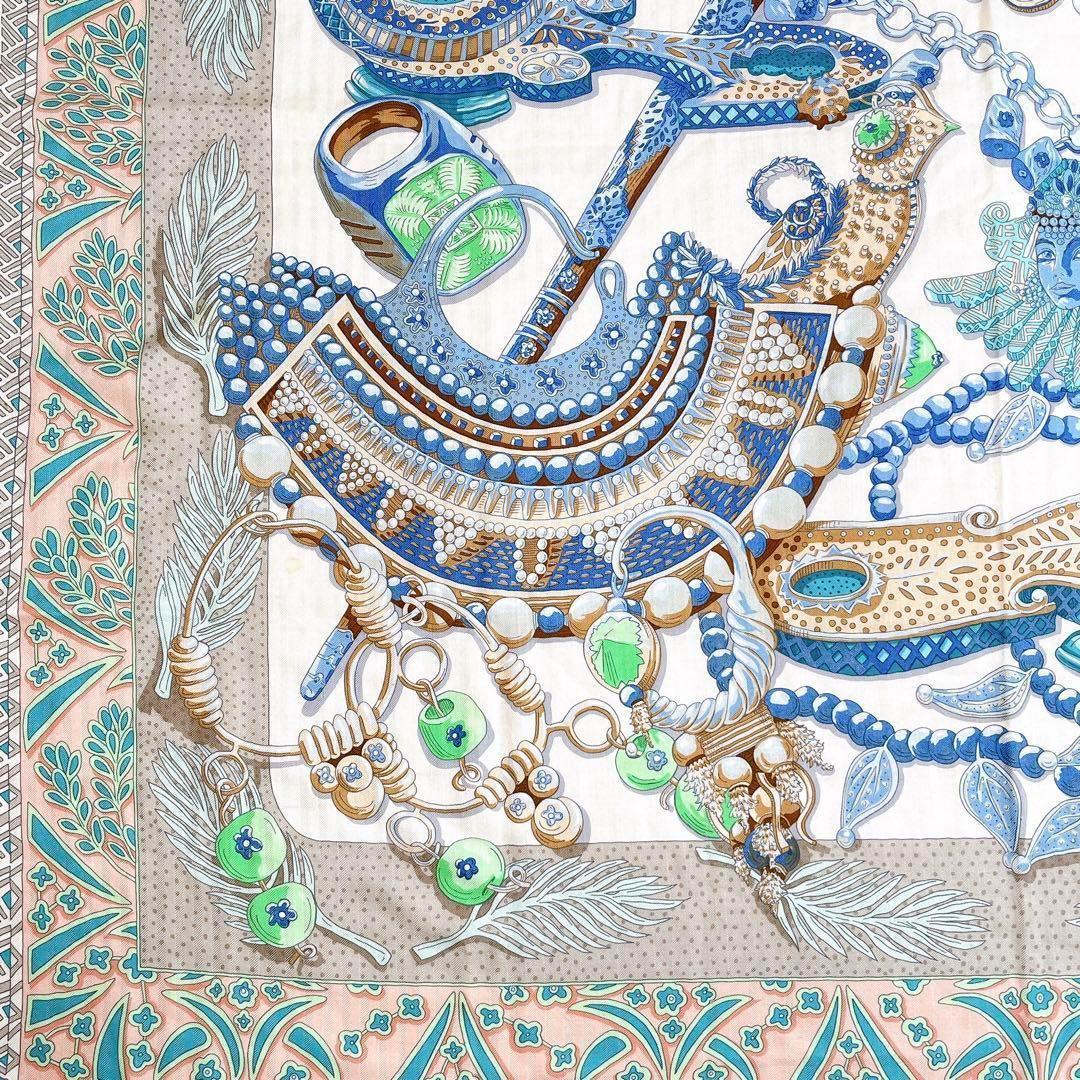 HERMES エルメス タグ有り カレジェアン140 カレ140 大判ストール スカーフ ZENOBIE REINE DE PALMYRE パルミラの女王ゼノビア カシミヤ