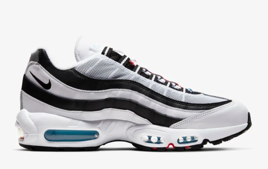 送料無料 26cm●NIKE AIR MAX 95 QS GREEDY 白 黒 黄 水色 ナイキ エア マックス グリーディー CJ0589-001 非対称 カラフル スニーカー_画像3