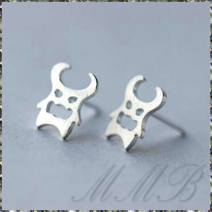 [EARRING] 925 Sterling Silver Daemon Devil 小悪魔 可愛い リトル デビル 純銀 シルバー スタッド ピアス 【送料無料】_画像1