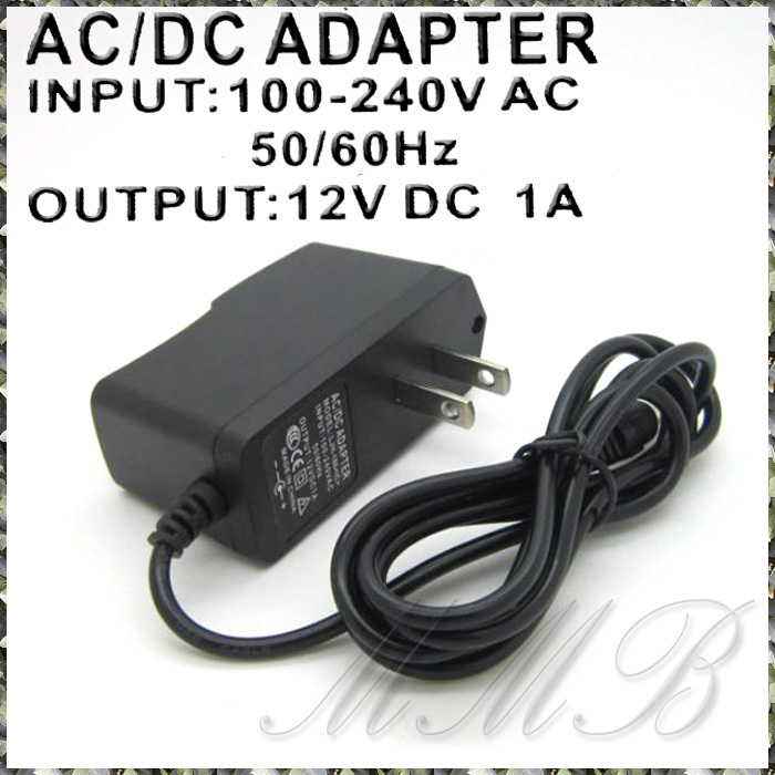 [AV] AC-DC 12V adaptor 1A(12W) output home use power supply . direct current 12 bolt . conversion plug inside diameter φ5.5mm inside diameter φ2.1mm cord length 90cm [ free shipping ]