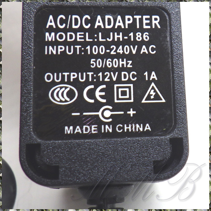 [AV] AC-DC 12V adaptor 1A(12W) output home use power supply . direct current 12 bolt . conversion plug inside diameter φ5.5mm inside diameter φ2.1mm cord length 90cm [ free shipping ]