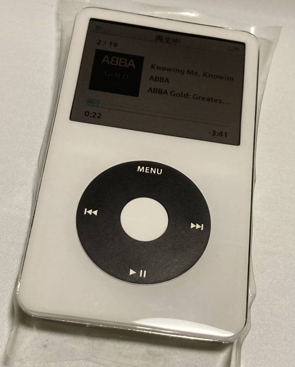 Apple iPod classic 第5世代 30GBから256GB 白×黒 カスタム 改造 パネル クリックホイール バッテリー新品