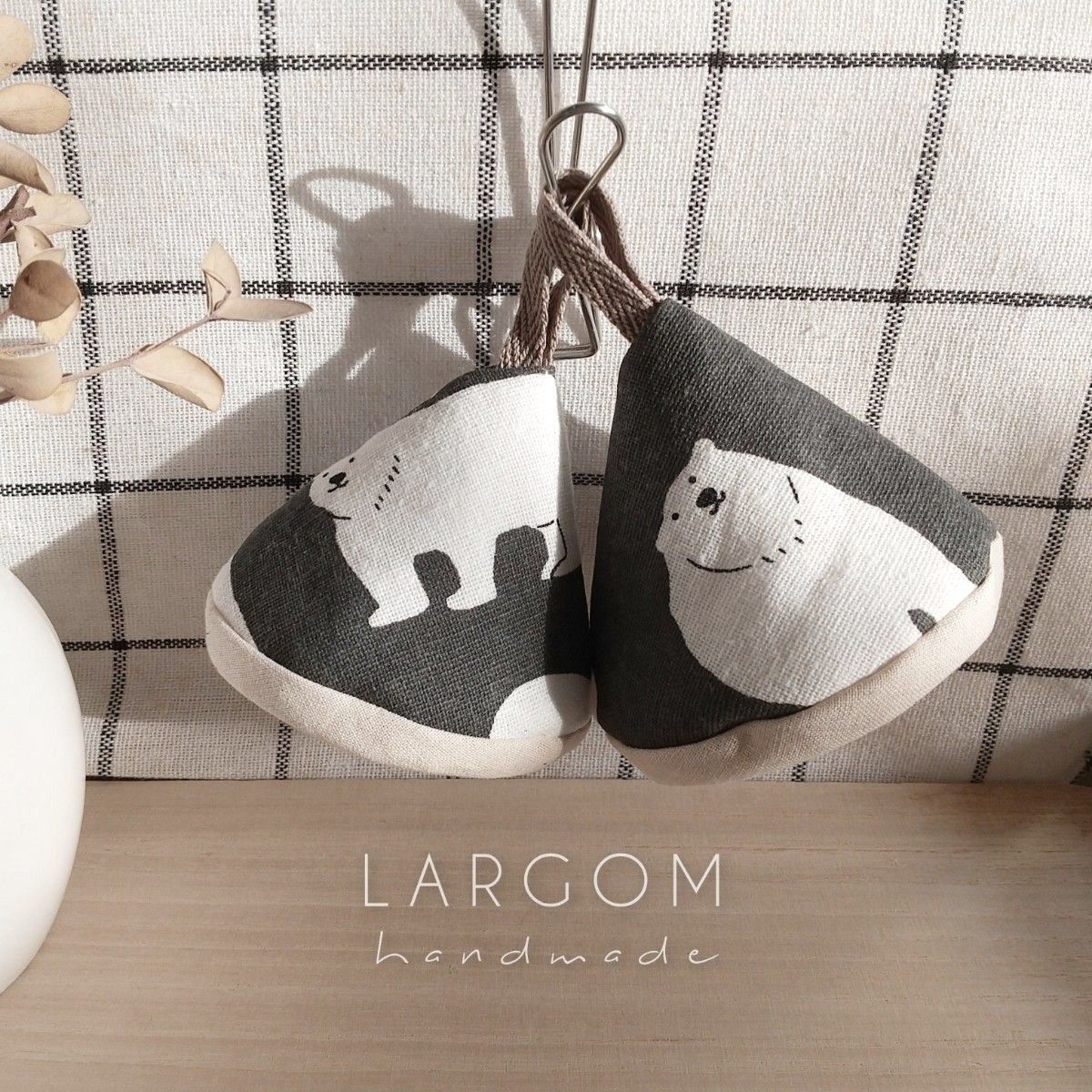 三角鍋つかみ【白くま】キッチン用品/ミトン/北欧/ハンドメイド|Yahoo