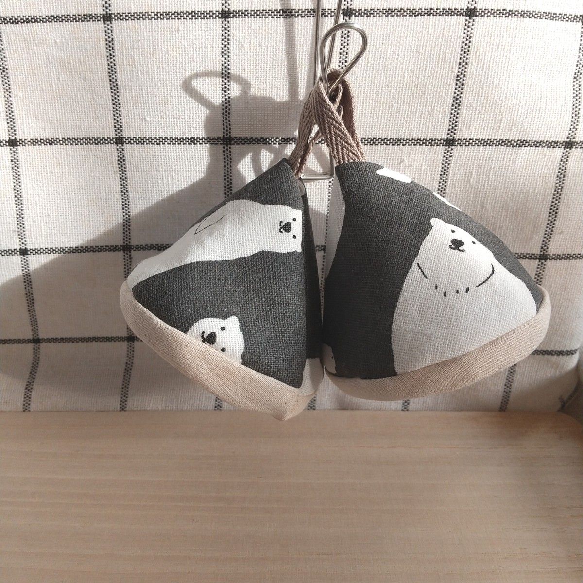 三角鍋つかみ【白くま】キッチン用品/ミトン/北欧/ハンドメイド|Yahoo