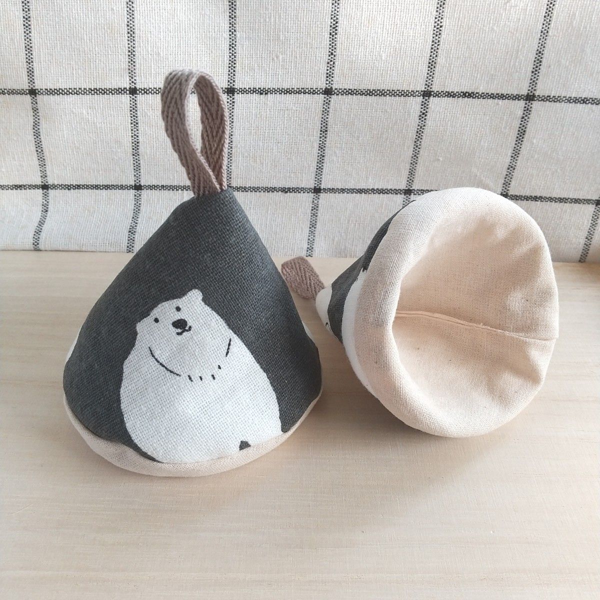 三角鍋つかみ【白くま】キッチン用品/ミトン/北欧/ハンドメイド|Yahoo