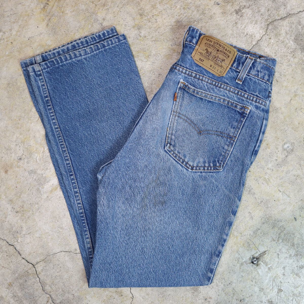 90's USA製 LEVI'S 517 フレアデニム オレンジタブ W36 - デニム