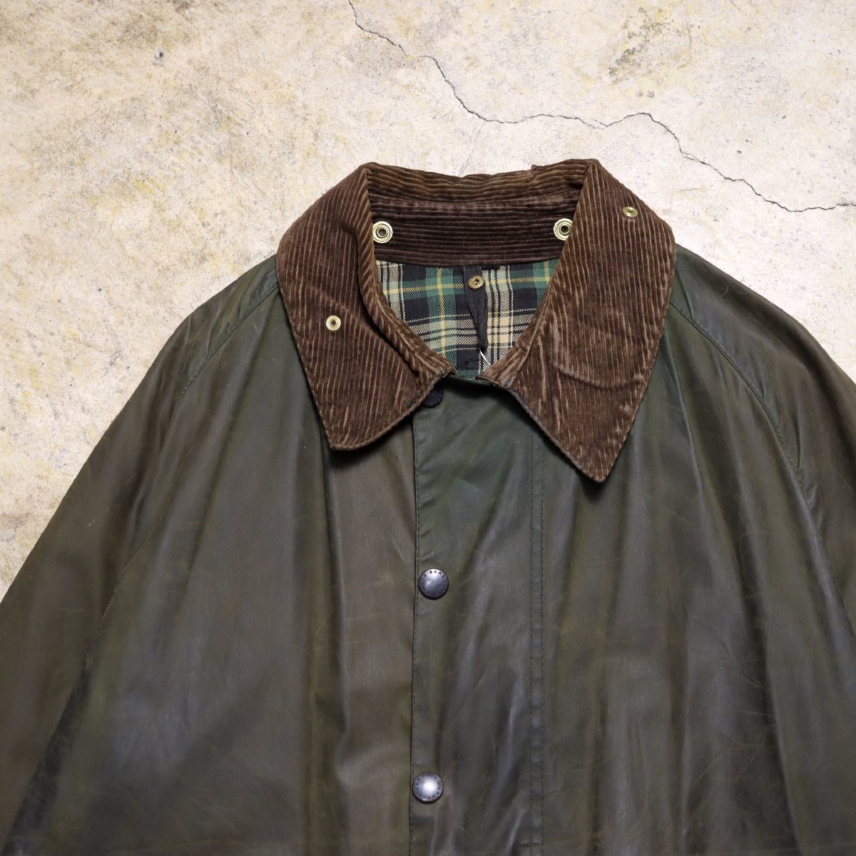 90s UK製 バブアー ビューフォート オイルジャケット カーキ / Barbour BEAUFORT 3ワラント 90s ヴィンテージ イングランド製_画像3