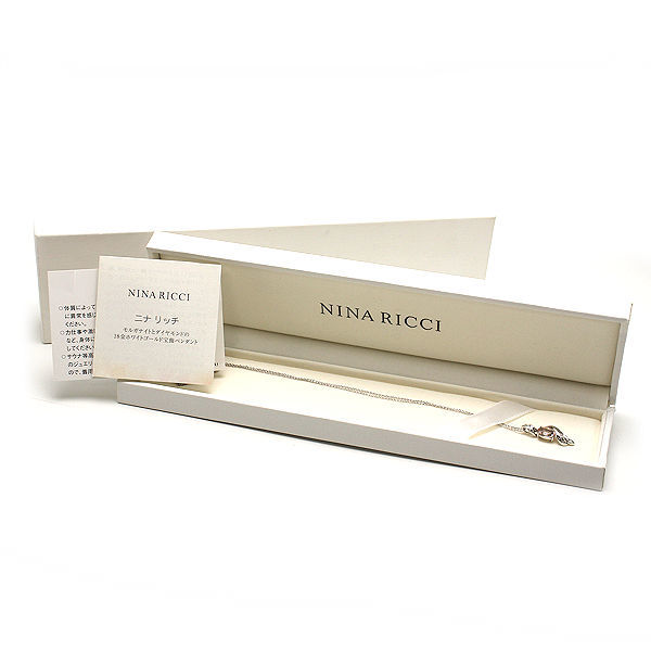 Nina Ricci ニナリッチ モルガナイトネックレス 約45cm 1.50ct ダイヤモンド 0.05ct K18WG 18金 ホワイトゴールド 19295