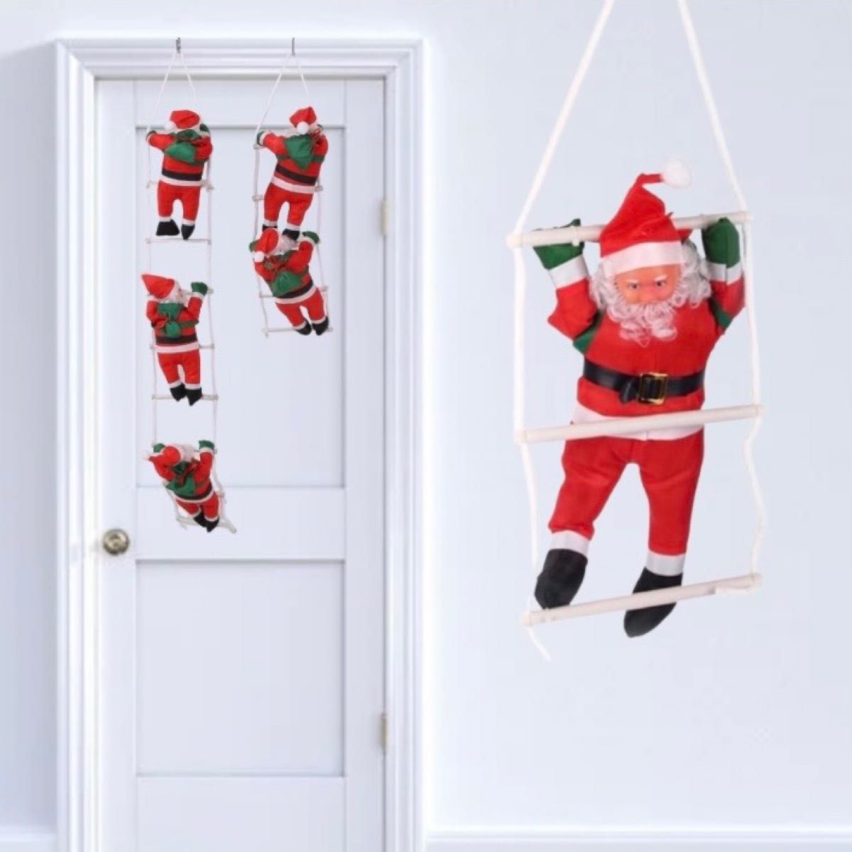【値下げ・現品限り】 クリスマスツリー クリスマス サンタ サンタクロース 飾り 壁 リアル シンプル 可愛い はしご 壁掛け 