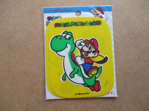 【2枚入】90s スーパーマリオワールド『マリオ&ヨッシー』ひじあて/ファミコン当時物ワッペン任天堂NintendoゲームSuper MarioアップリケS9_画像1