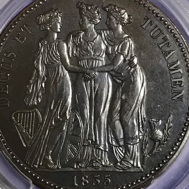 ☆1835銘 イギリス ファンタジークラウン貨 ウィリアム4世 三美神 PCGS
