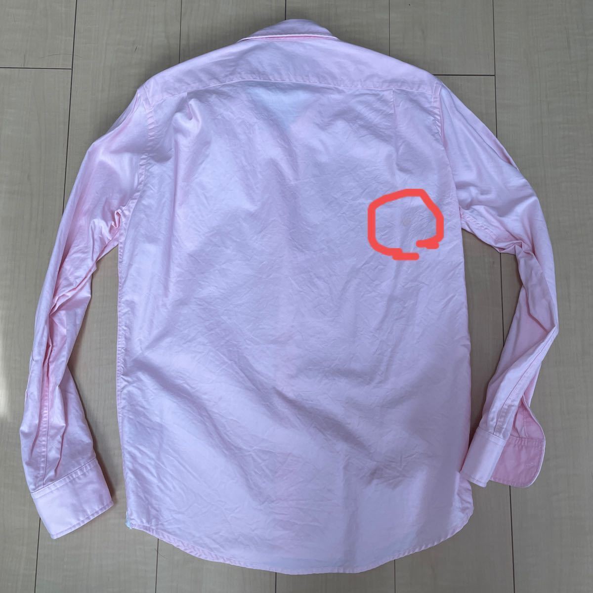 ラコステ　ボタンダウンシャツ　長袖　ピンク　メンズ　サイズ2 XS 綿100%