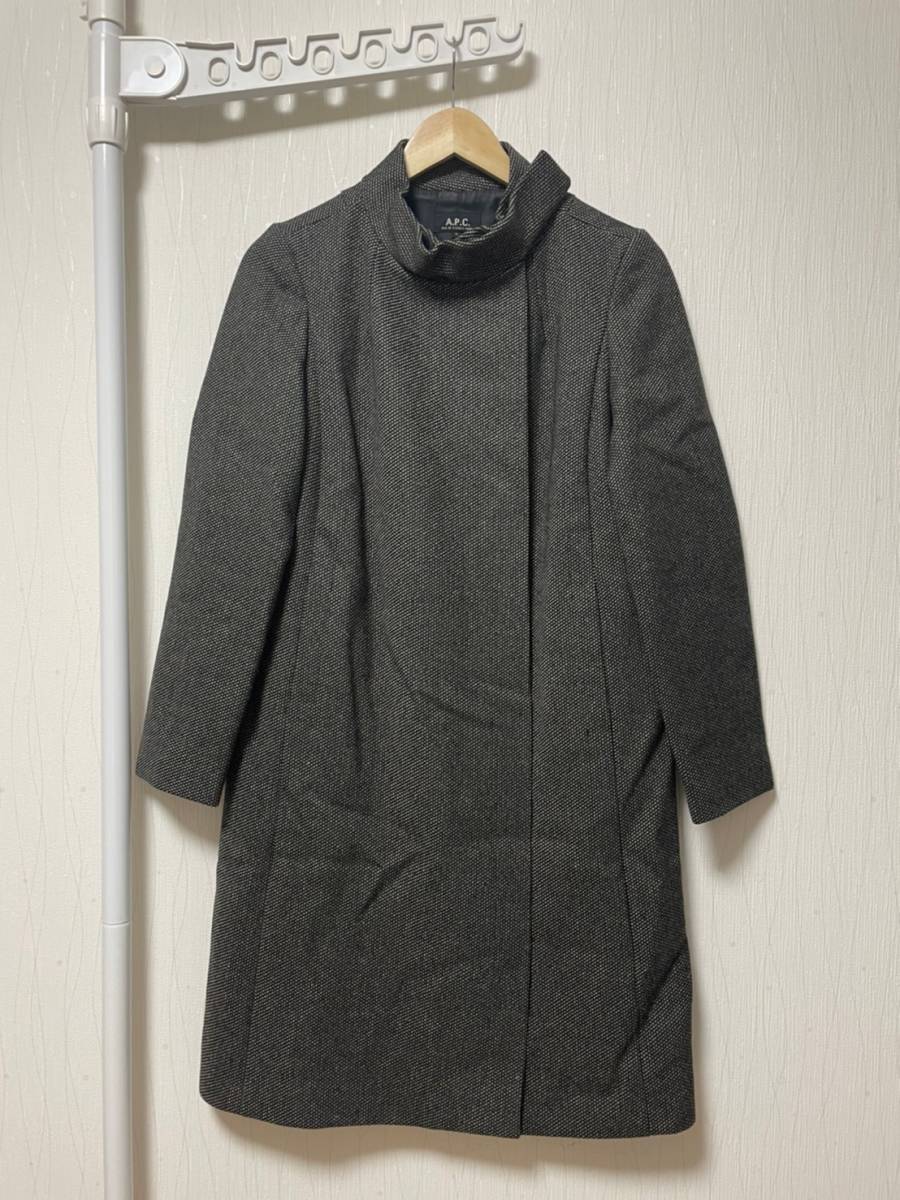 [00s A.P.C.] マグネット ウールラップコート S レディース フランス製 グレー APC アーペーセー_画像1