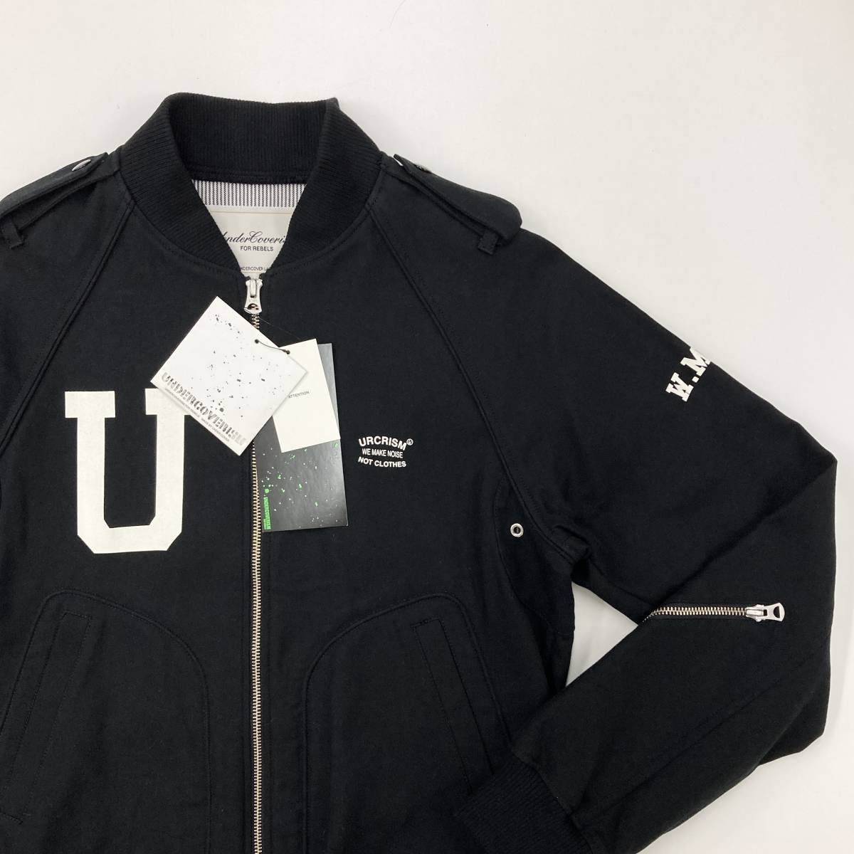 UNDERCOVER ボンバージャケット MA-1 Uロゴ ブラック 黒 2サイズ アンダーカバー コットン ブルゾン スタジャン 08SS archive 2050119