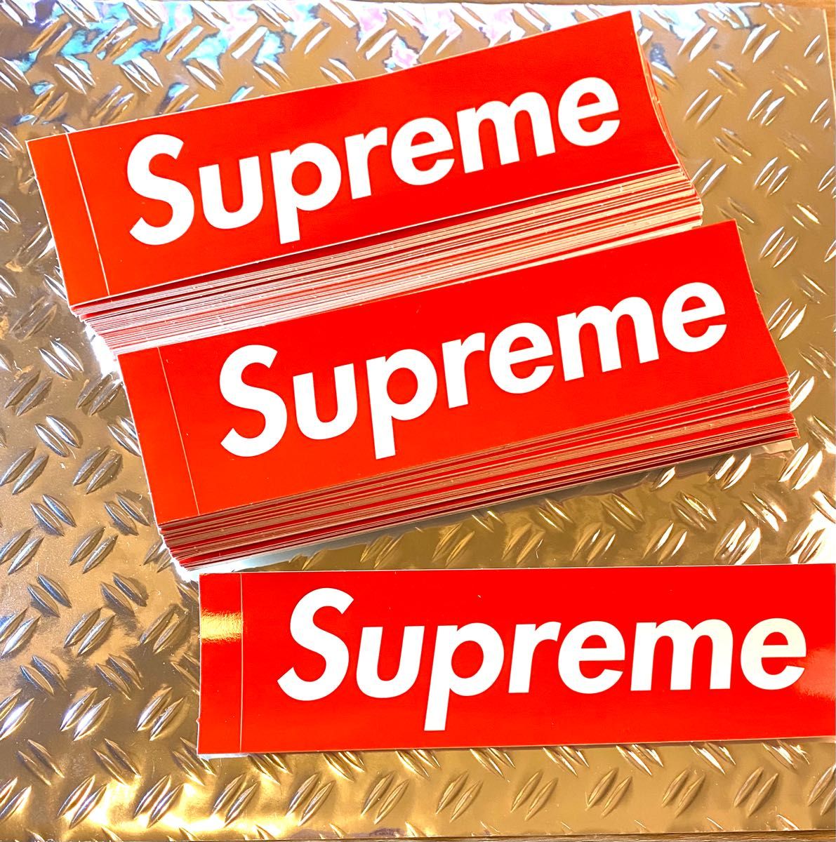超人気の Supreme Box Logo ステッカーシール レッド5枚セット 