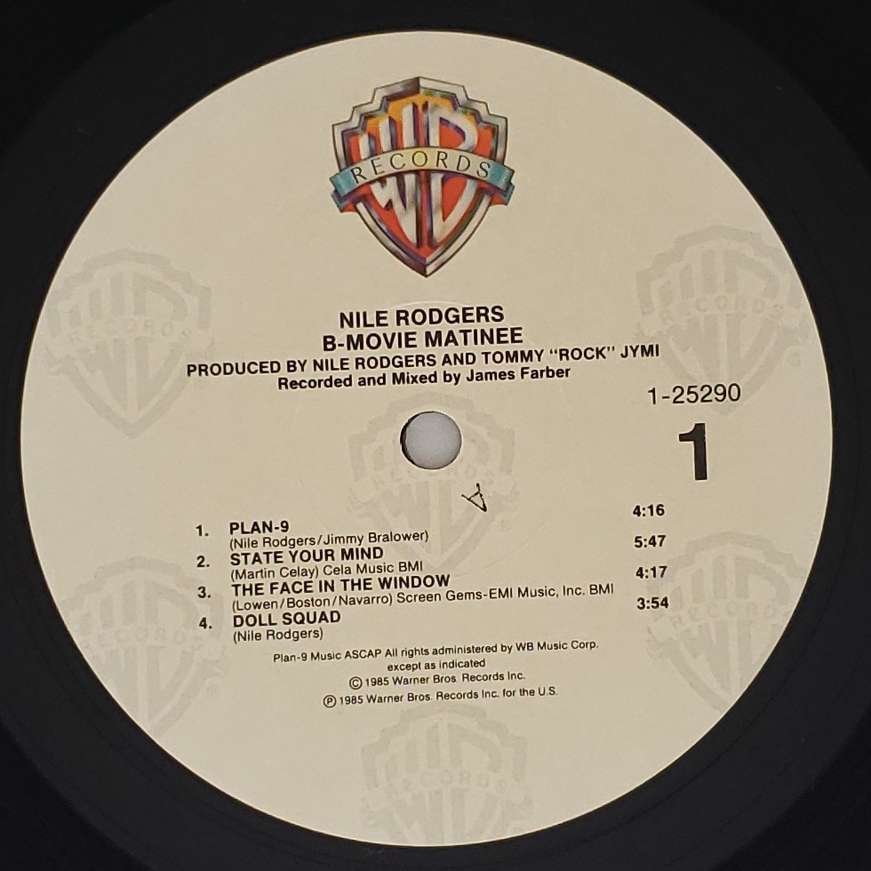 良盤屋◆LP◆US 輸入盤ナイル・ロジャース　Nile Rodgers / B-movie Matinee /1985 ◆Synth-pop, Funk◆P-4094_画像9