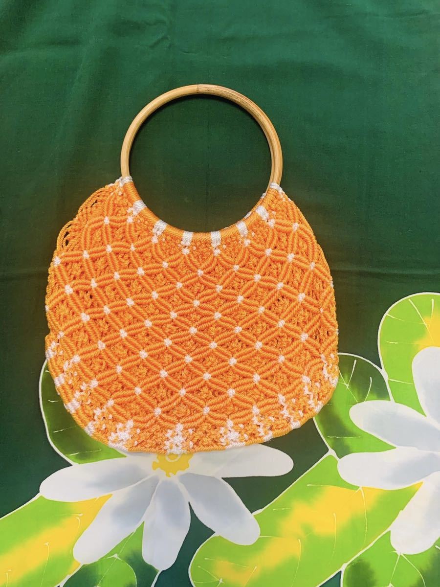 【入手困難☆未使用】ベトナム 手作り ハンドバック オレンジアンテプリマ ワイヤーバッグ ハンドバッグ