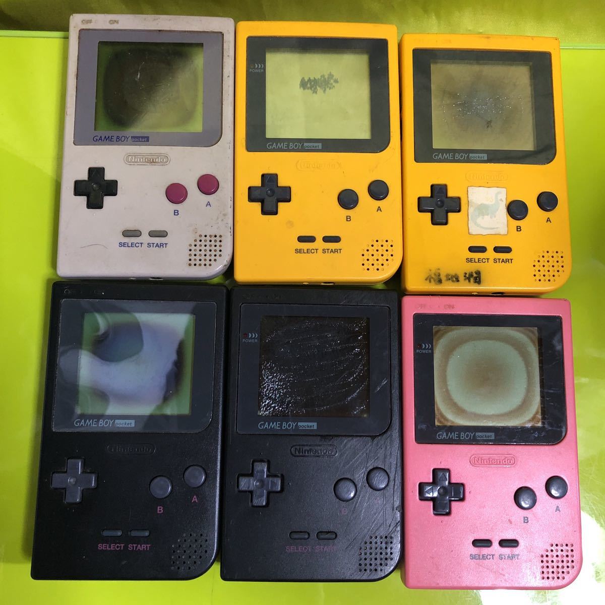 GB ゲームボーイ ポケット 6台 MGB-001 ジャンク品 まとめて 本体 任天堂 業者向け 未チェック Game boy pocket MGB-001 ジャンク