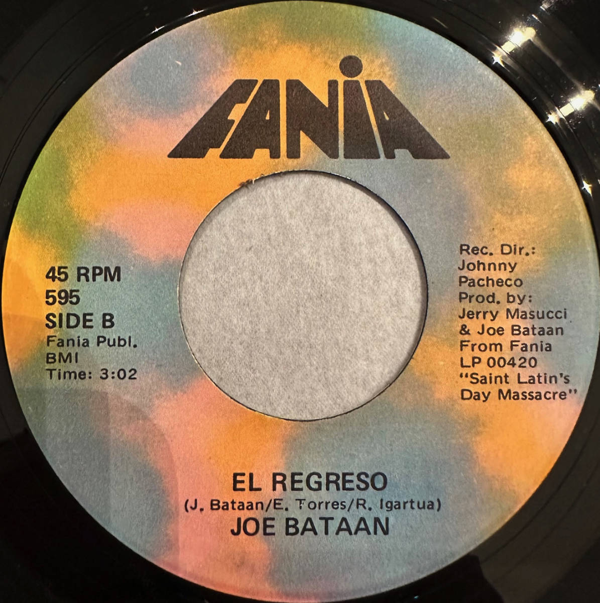 #1972 year US record original Joe Bataan - Shaft / El Regreso 7~EP 595 Fania Records