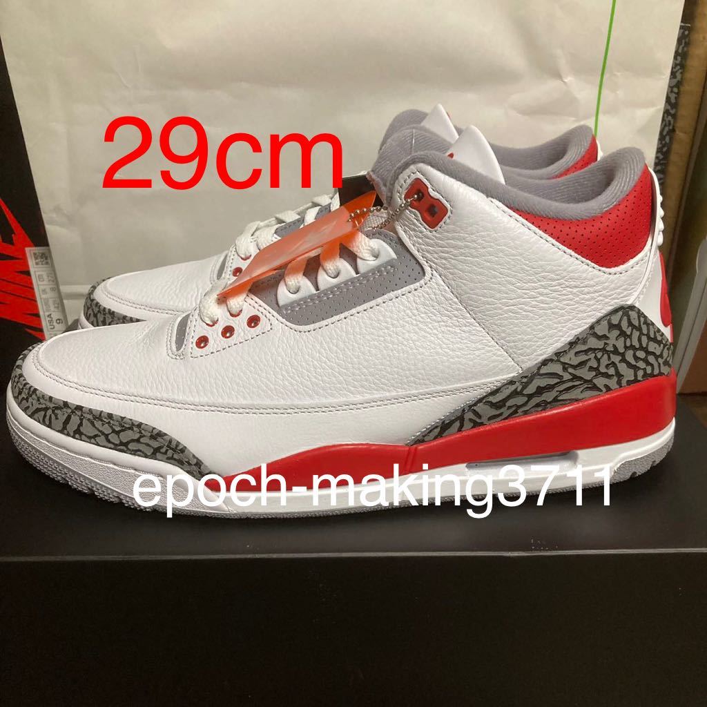 29cm 即決 国内正規新品 NIKE AIR JORDAN 3 RETRO OG FIRE RED BLACK