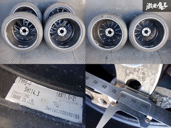 SSR スピードスター TYPE-F タイプF 18インチ 11J +21 5穴 PCD114.3 ダンロップ DIREZZA Z2 275/35R18 4本 BCNR33 スカイライン GT-Rにて_画像7