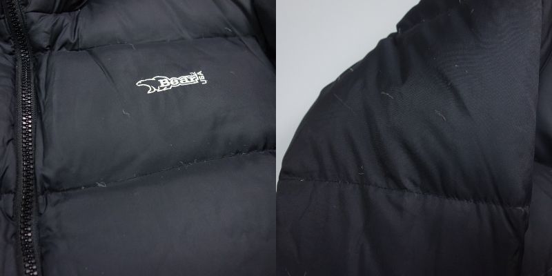 90s bear USA ベアー リバーシブル ダウンジャケット 黒×シルバー