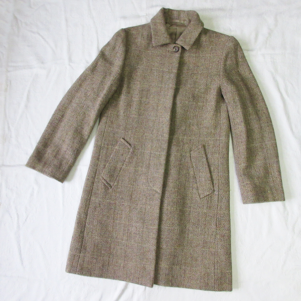 コラボ 日本製 MARGARET HOWELL×Harris Tweed マーガレットハウエル×ハリスツイード ステンカラーコート サイズ2