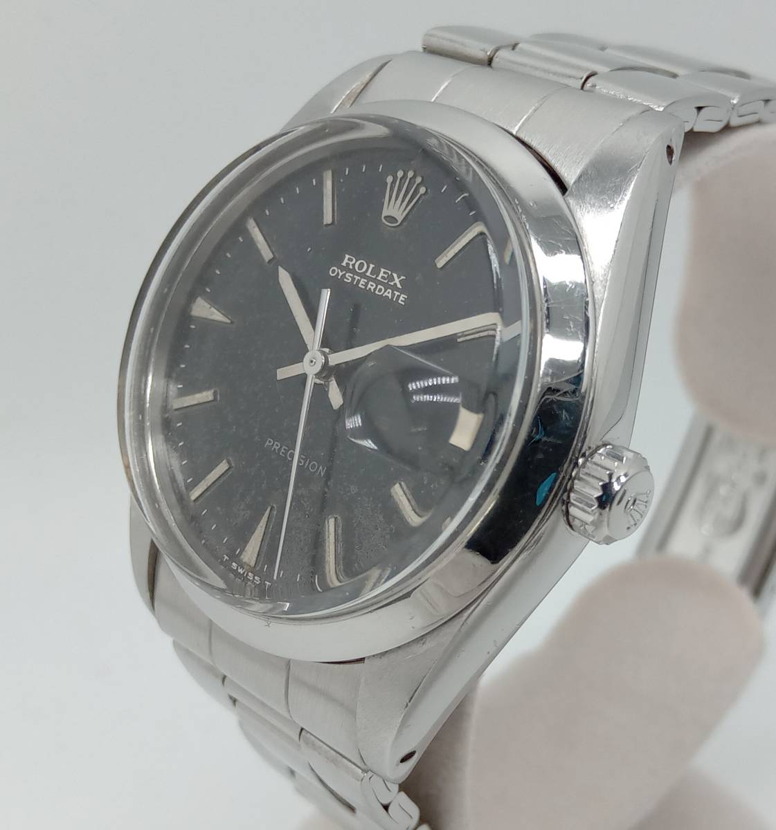 【ジャンク】 ROLEX ロレックス オイスターデイト 手巻き メンズ 腕時計 6694 ブラックミラー アンティーク 店舗受取可